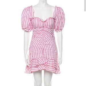 Jonathan Simkhai Pink and White Striped Mini Dress